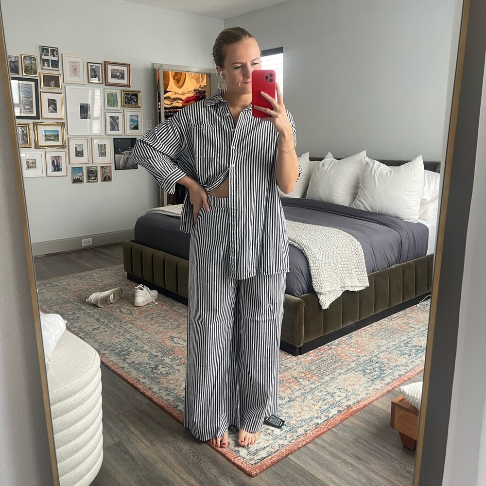 Bohemian Traders Blue Striped Two-Piece Matching Set